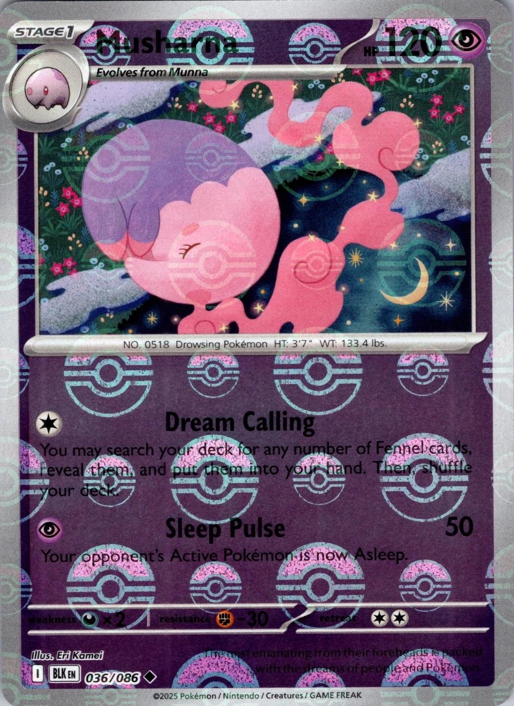 Black Bolt Musharna [Poke-Ball] Pokémon card